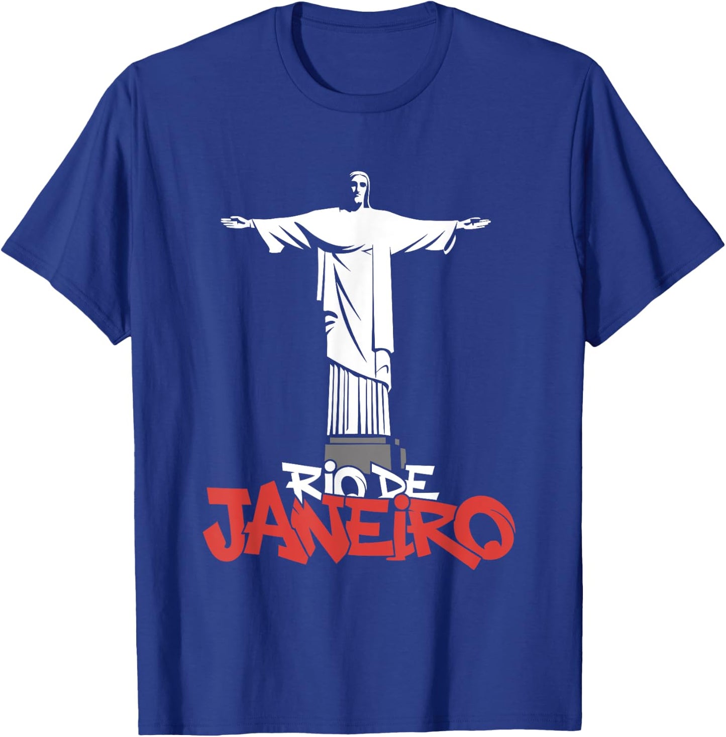 Christ The Redeemer Rio De Janeiro - Vintage Brazil Souvenir T-Shirt - T-Shirt | Royal