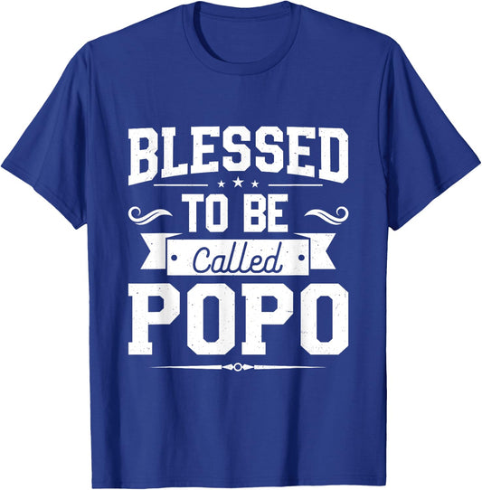 Blessed To Be Called Popo Gifts For Father's Day Popo Men T-Shirt - T-Shirt | Royal