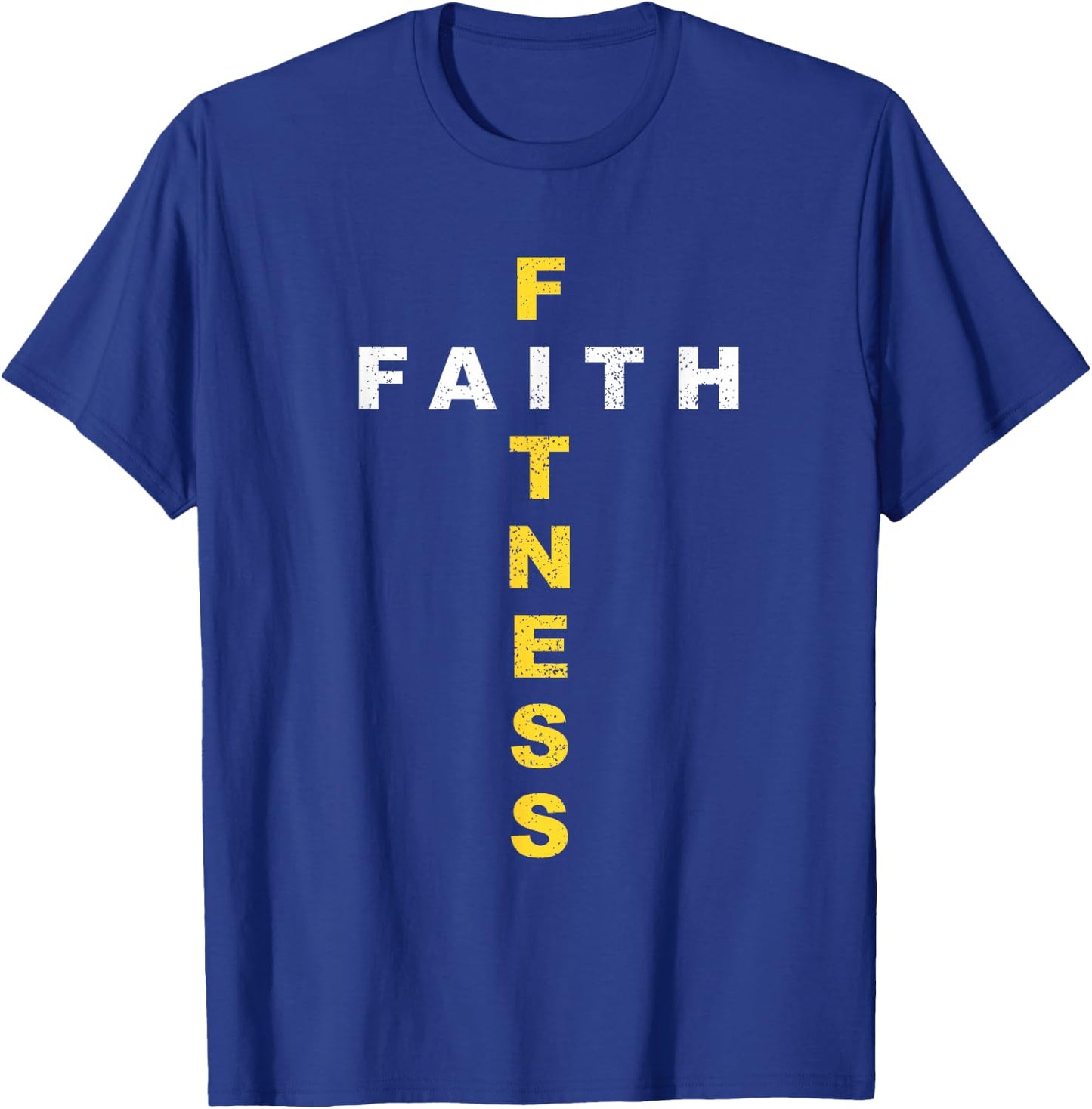 Active-Faith Fitness Cross Christian Workout Modern Gym T-Shirt - T-Shirt | Royal