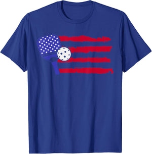 Pickleball US Flag American Patriotic Pickleball 4th Of July Women Kids Men T-Shirt - T-Shirt | Royal