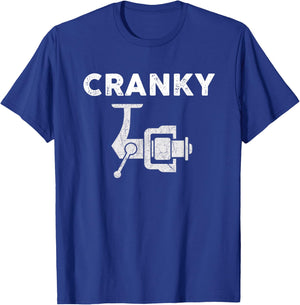 Funny Fathers Day Fishing Shirt Cranky Fishing Reel T-Shirt - T-Shirt | Royal