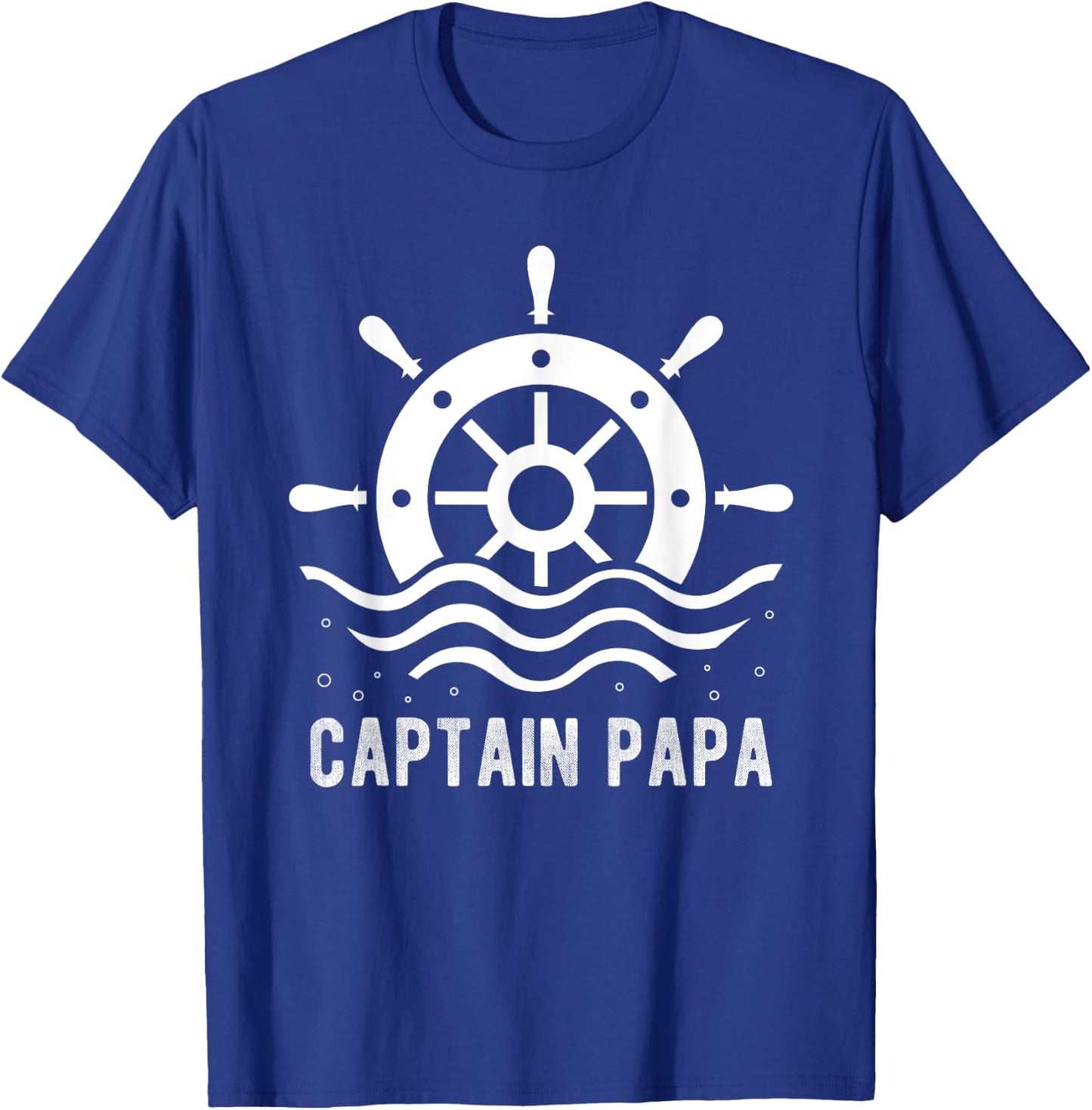 CAPTAIN PAPA Boating Father's Day Pontoon Captain Boat Lover T-Shirt - T-Shirt | Royal