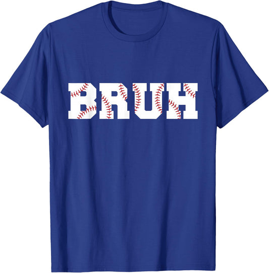 Bruh Meme Funny Baseball Brother Son Boys T-Shirt - T-Shirt | Royal