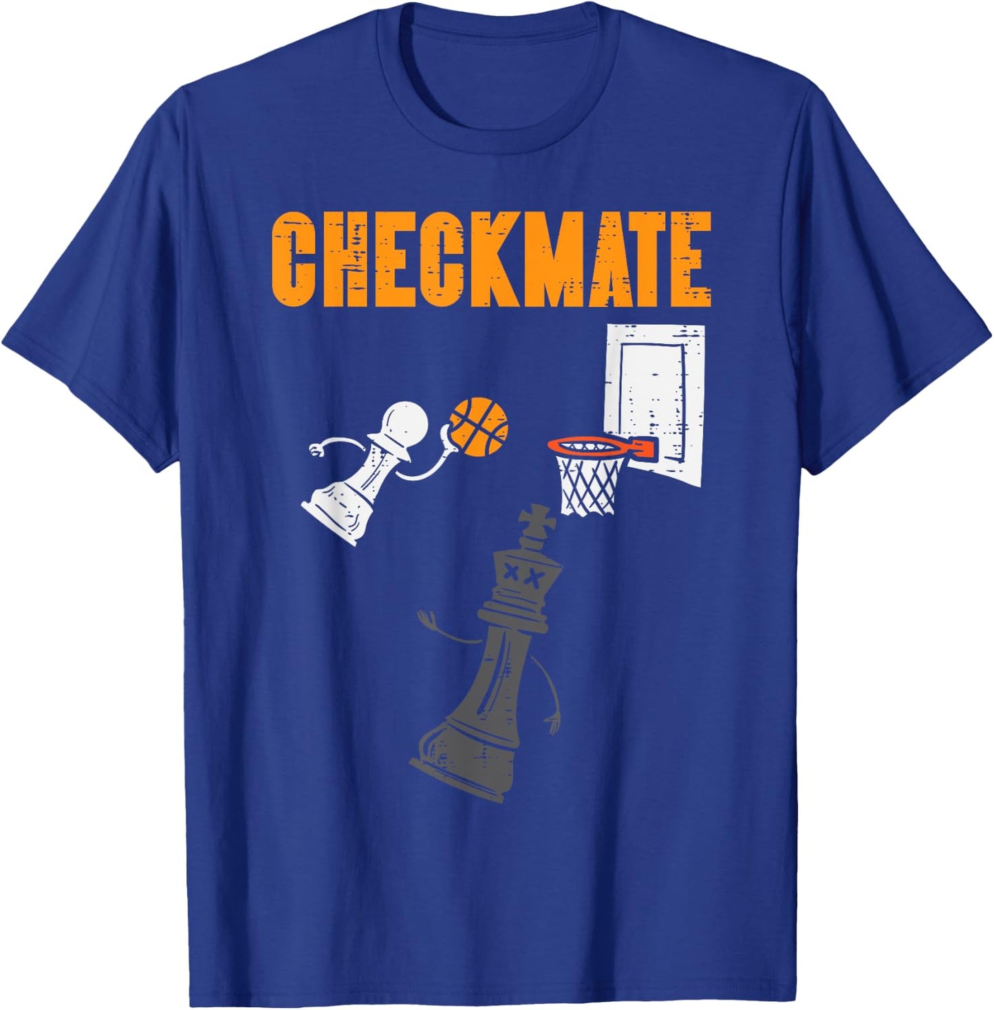 Checkmate Pawn Basketball Dunk On King Chess Game Player T-Shirt - T-Shirt | Royal