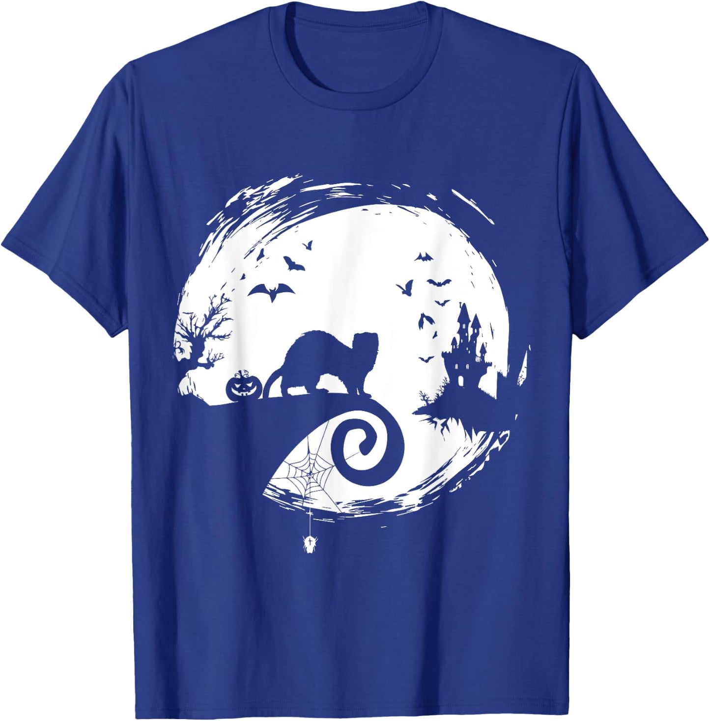 Ferret Halloween Costume Moon Silhouette Creepy Horror T-Shirt - T-Shirt | Royal