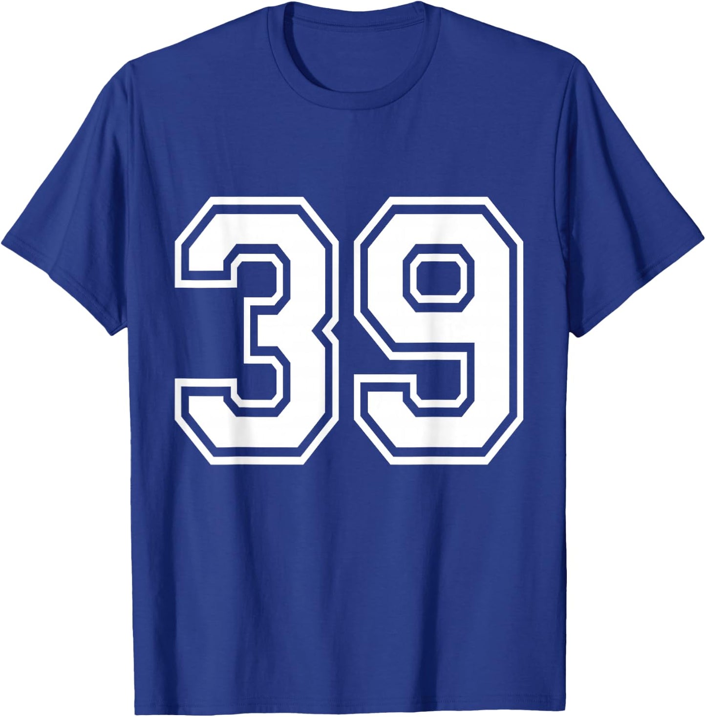 Number 39 Varsity Sports Team Jersey 39th Birthday 39 Years T-Shirt - T-Shirt | Royal