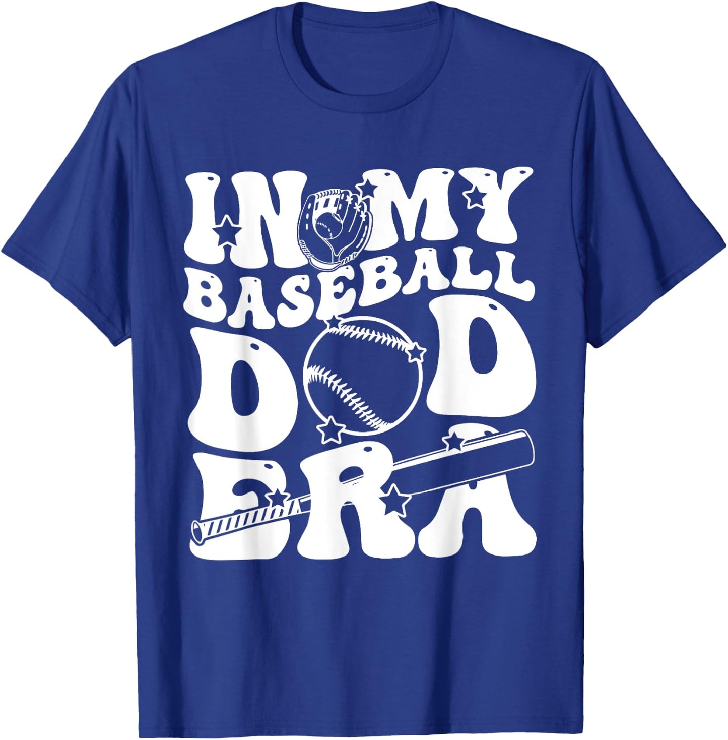 In My Baseball Dad Era Retro Groovy Daddy Papa Father's Day T-Shirt - T-Shirt | Royal