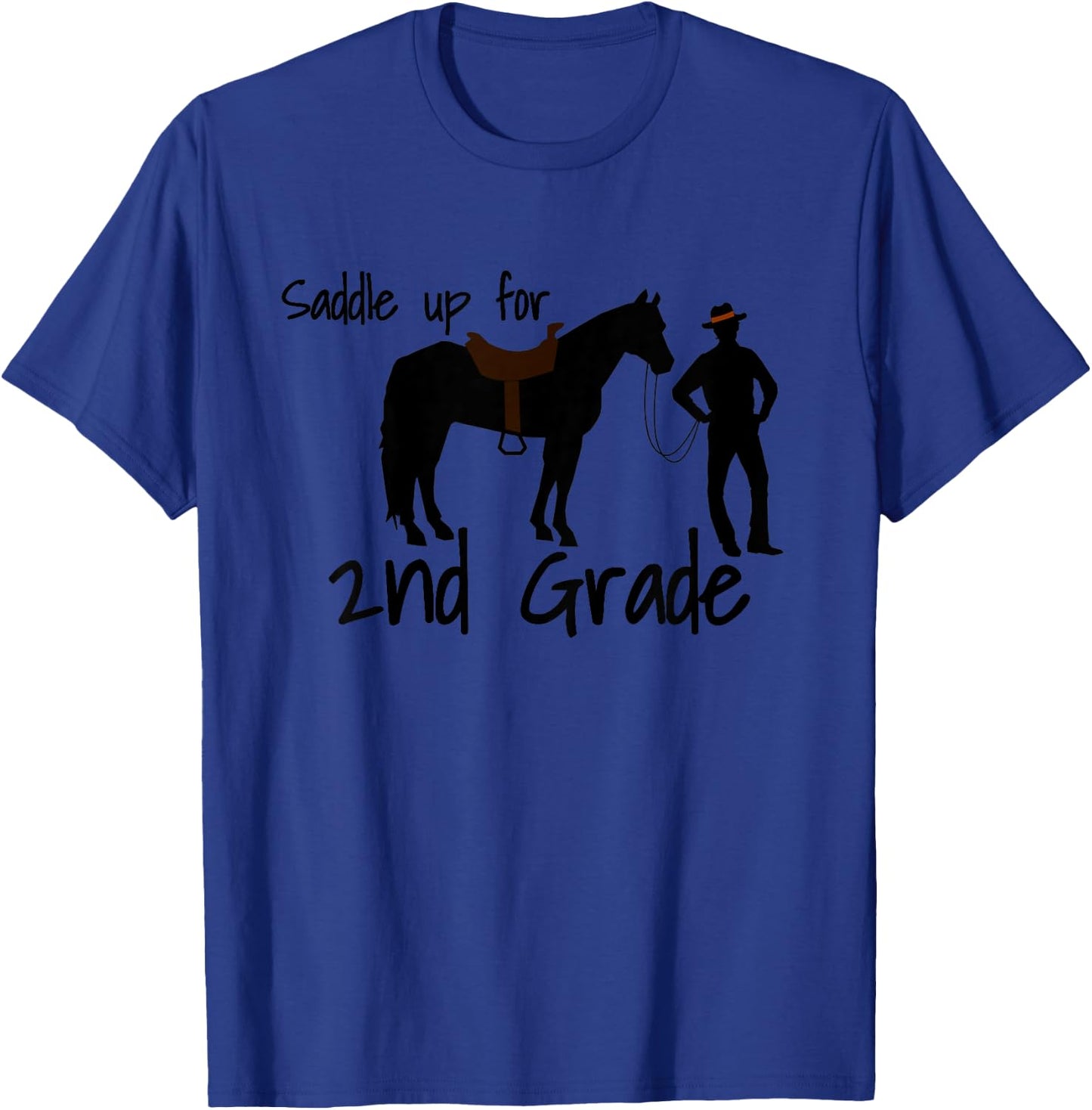 Kids "Saddle Up For 2nd Grade" Cowboy Horse Lovers T-Shirt - T-Shirt | Royal