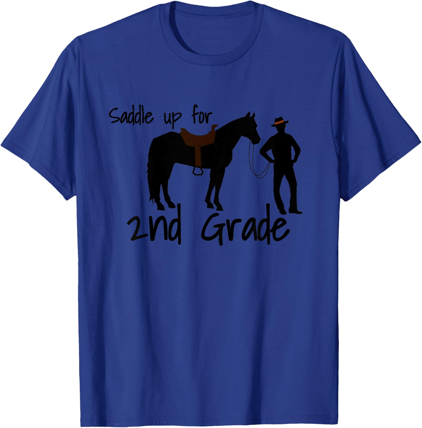 Kids "Saddle Up For 2nd Grade" Cowboy Horse Lovers T-Shirt - T-Shirt | Royal