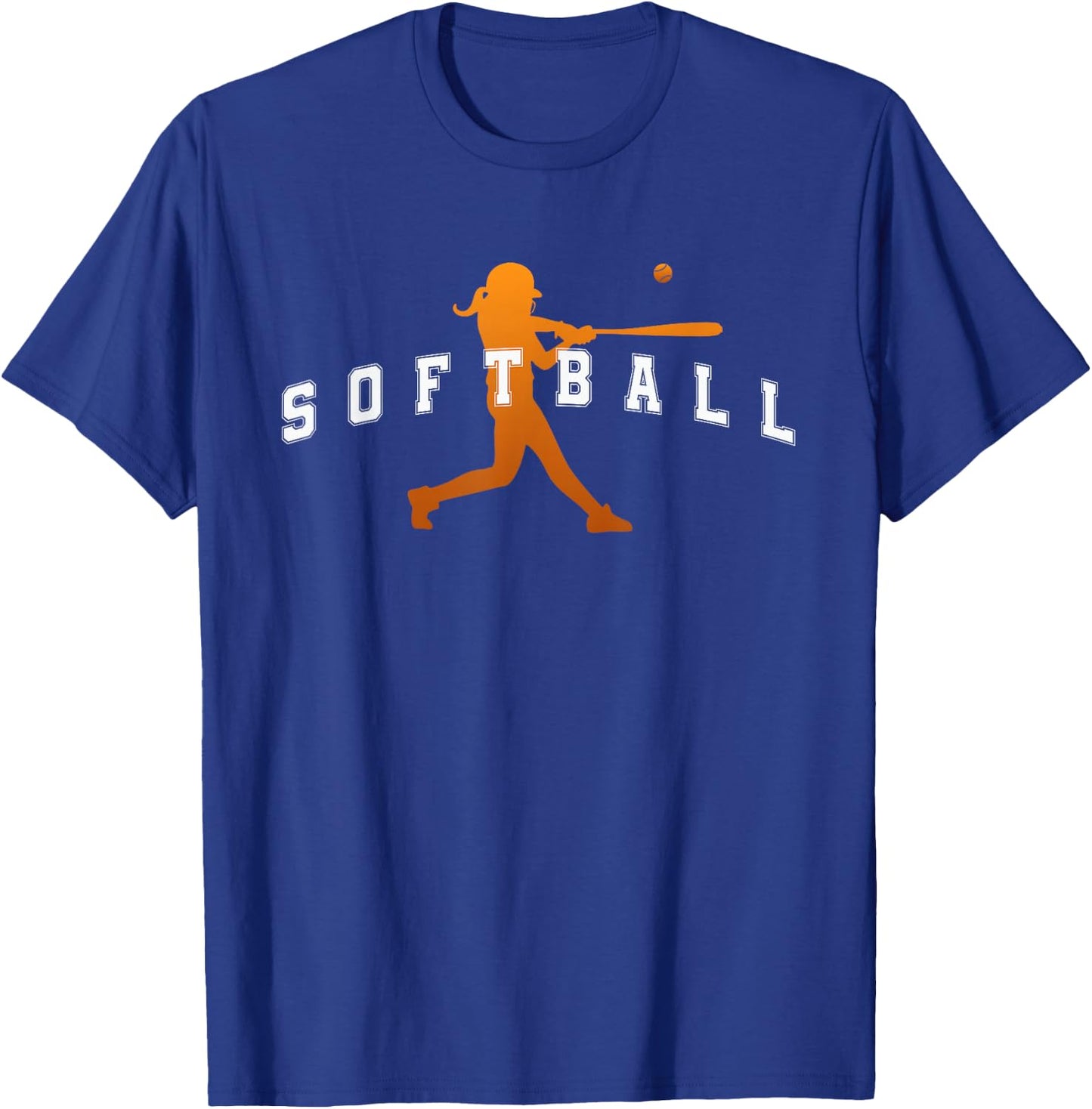 Softball Orange Team Player Text T-Shirt - T-Shirt | Royal