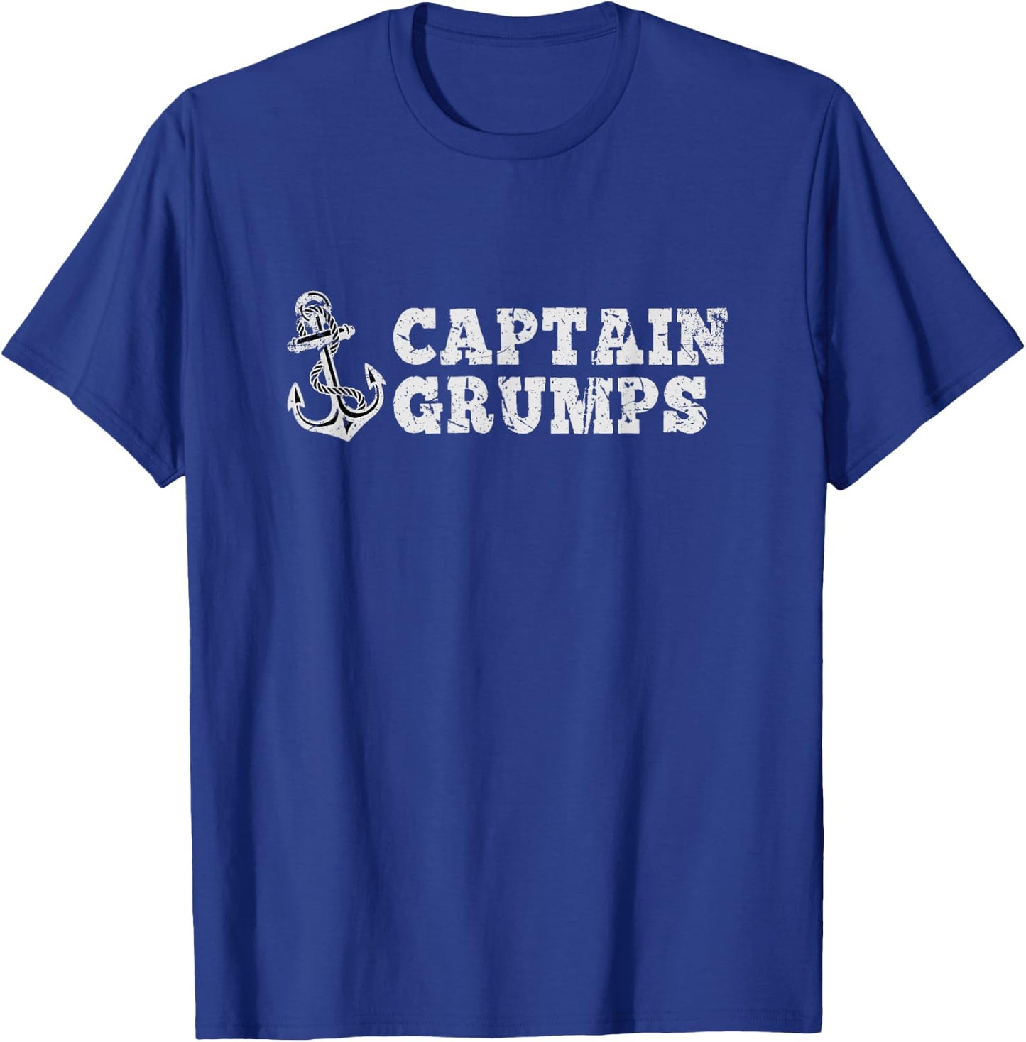 Captain Grumps Sailing Boating Vintage Boat Anchor Funny T-Shirt - T-Shirt | Royal