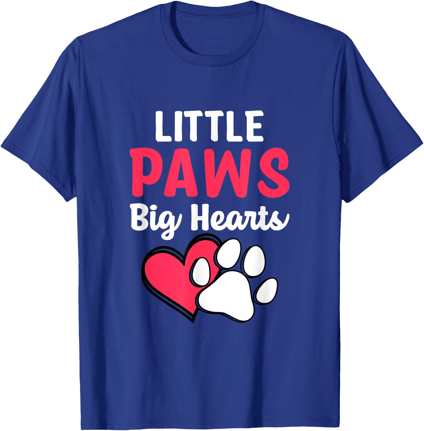 Little Paws Big Hearts Poodle Paw Print T-Shirt - T-Shirt | Royal