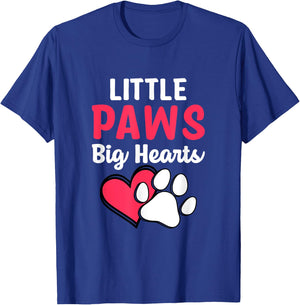 Little Paws Big Hearts Poodle Paw Print T-Shirt - T-Shirt | Royal