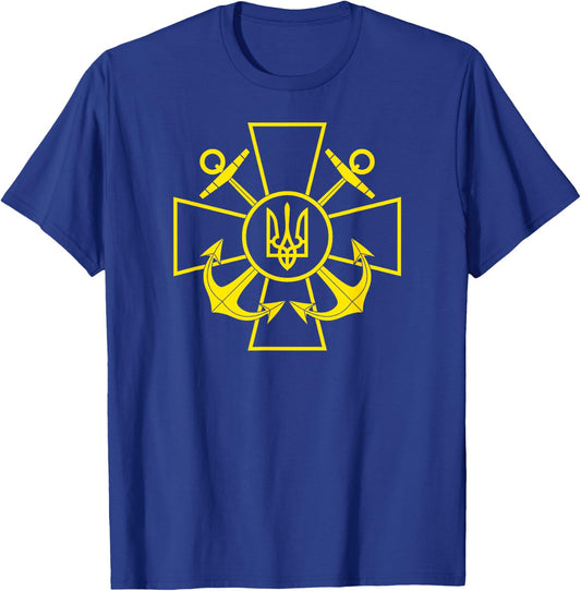 Ukrainian Navy Emblem Ukraine Navy Armed Forces T-Shirt - T-Shirt | Royal