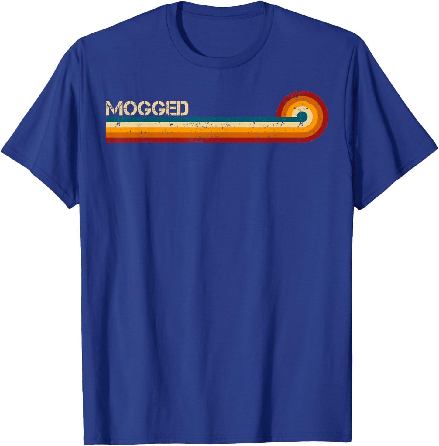 Mogged Retro Stripes Funny Saying Gift Women T-Shirt - T-Shirt | Royal
