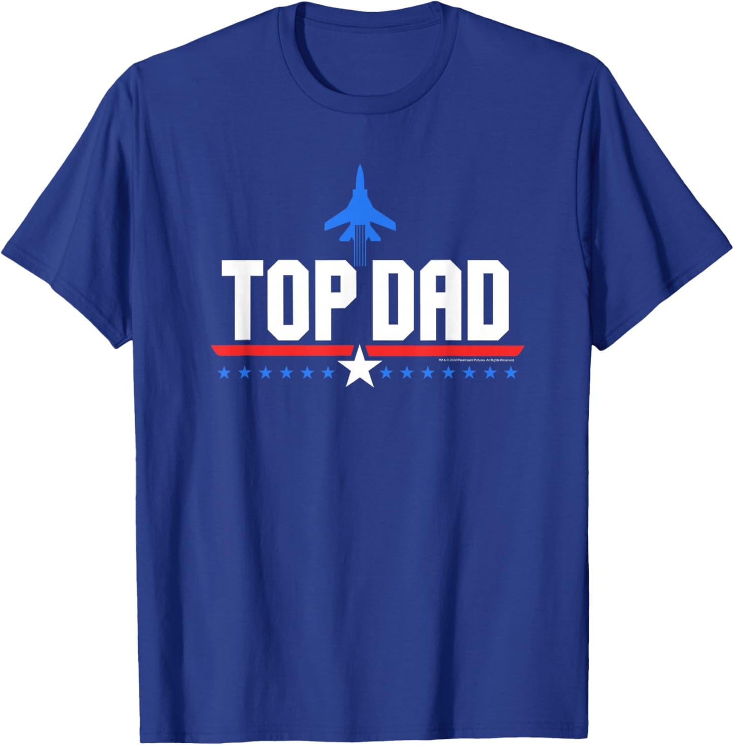 Top Gun Top Dad Father's Day Action Movie Logo T-Shirt - T-Shirt | Royal