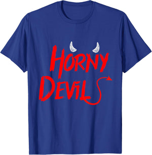 Funny Halloween Costume Horny Devil T-Shirt - T-Shirt | Royal