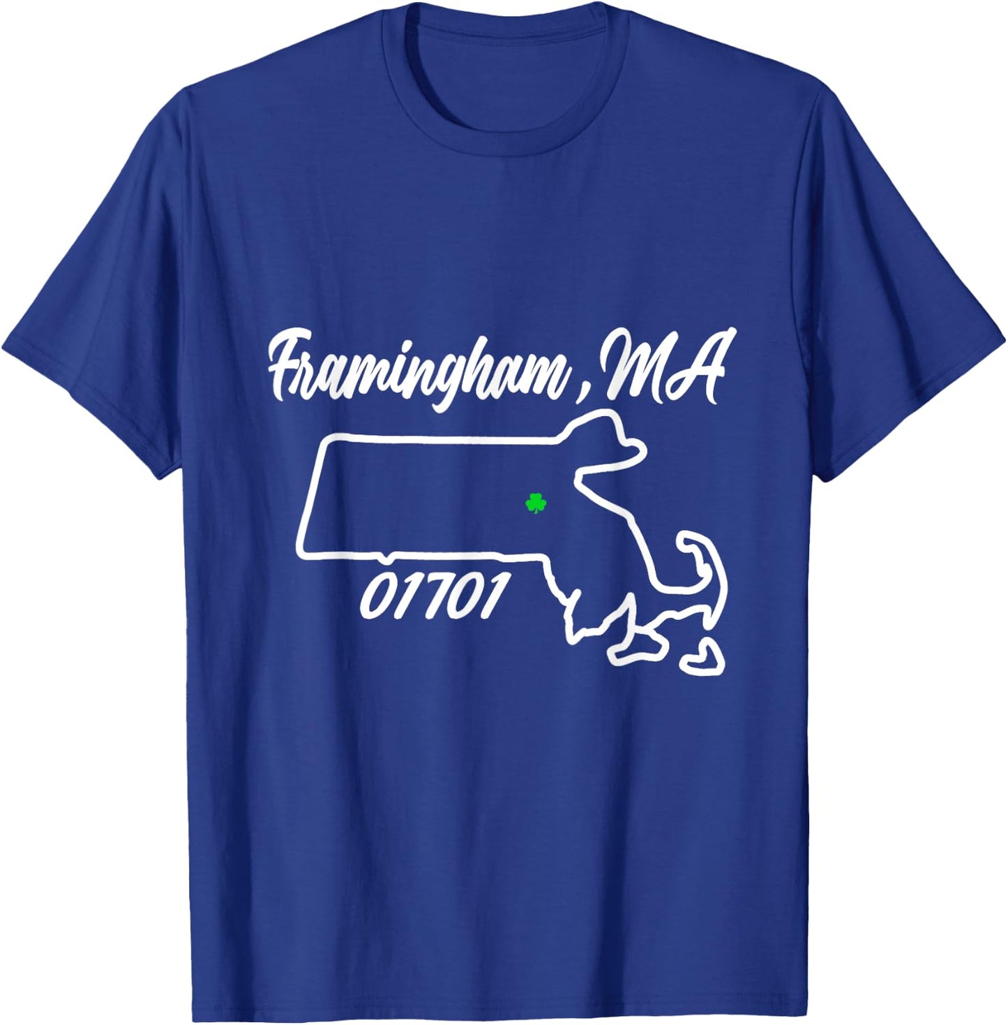 Framingham MA 01701 MASS Massachusetts State Map Souvenir T-Shirt - T-Shirt | Royal