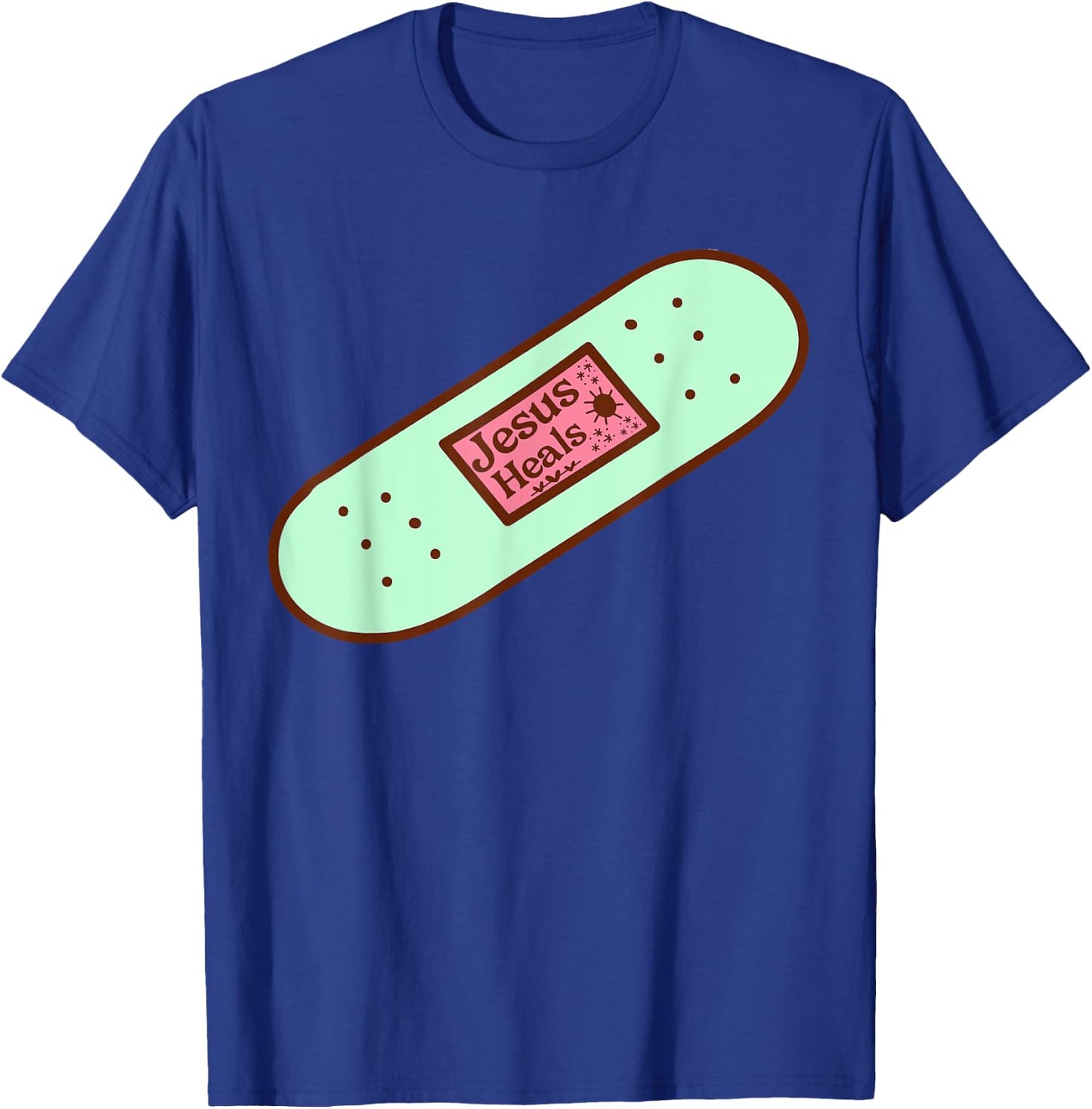Funny Jesus Heals God Promises Christian Band-aid Prayer T-Shirt - T-Shirt | Royal