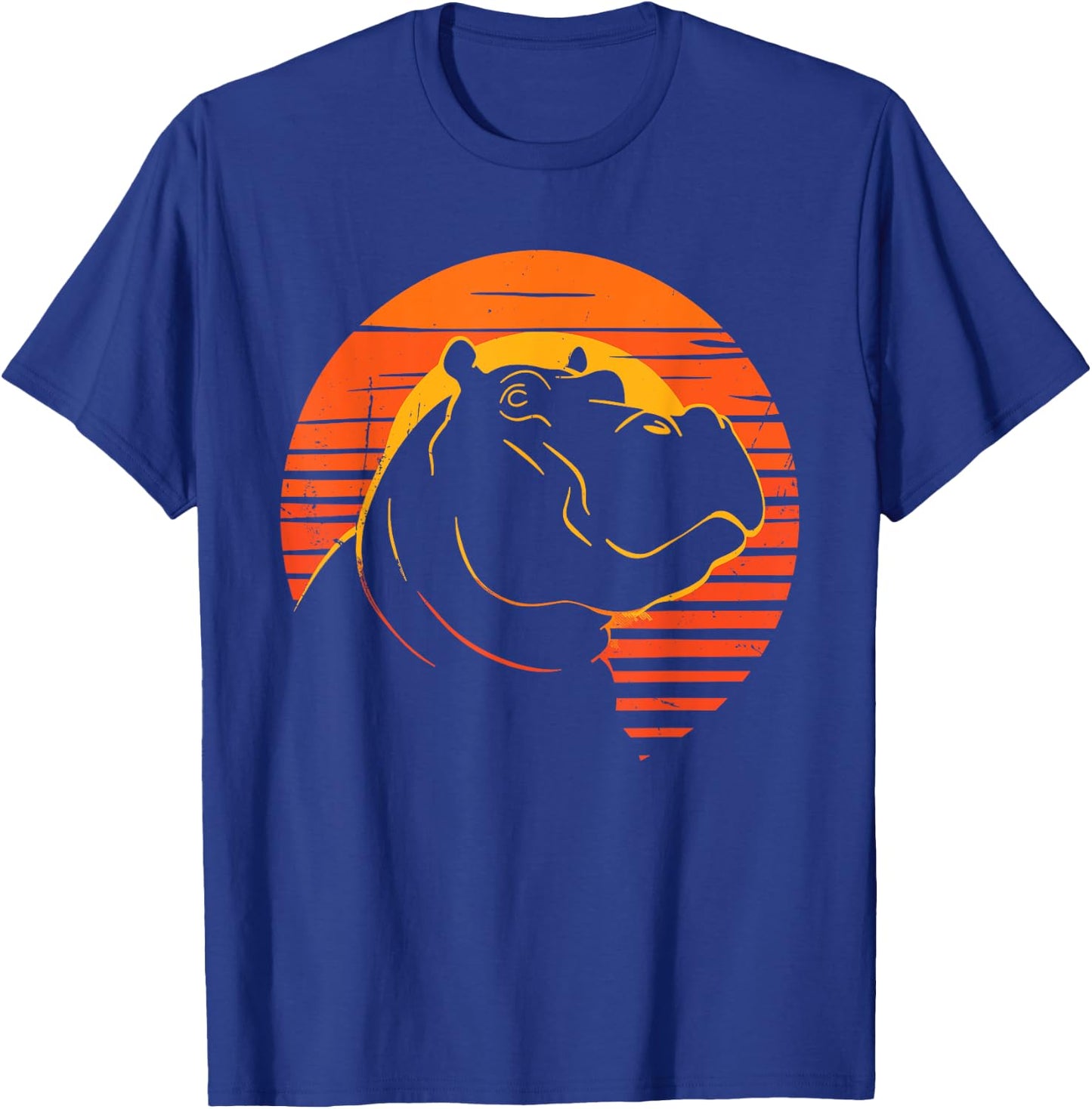 Hippopotamus Retro Vintage 80s - Funny Hippo Animals Lover T-Shirt - T-Shirt | Royal