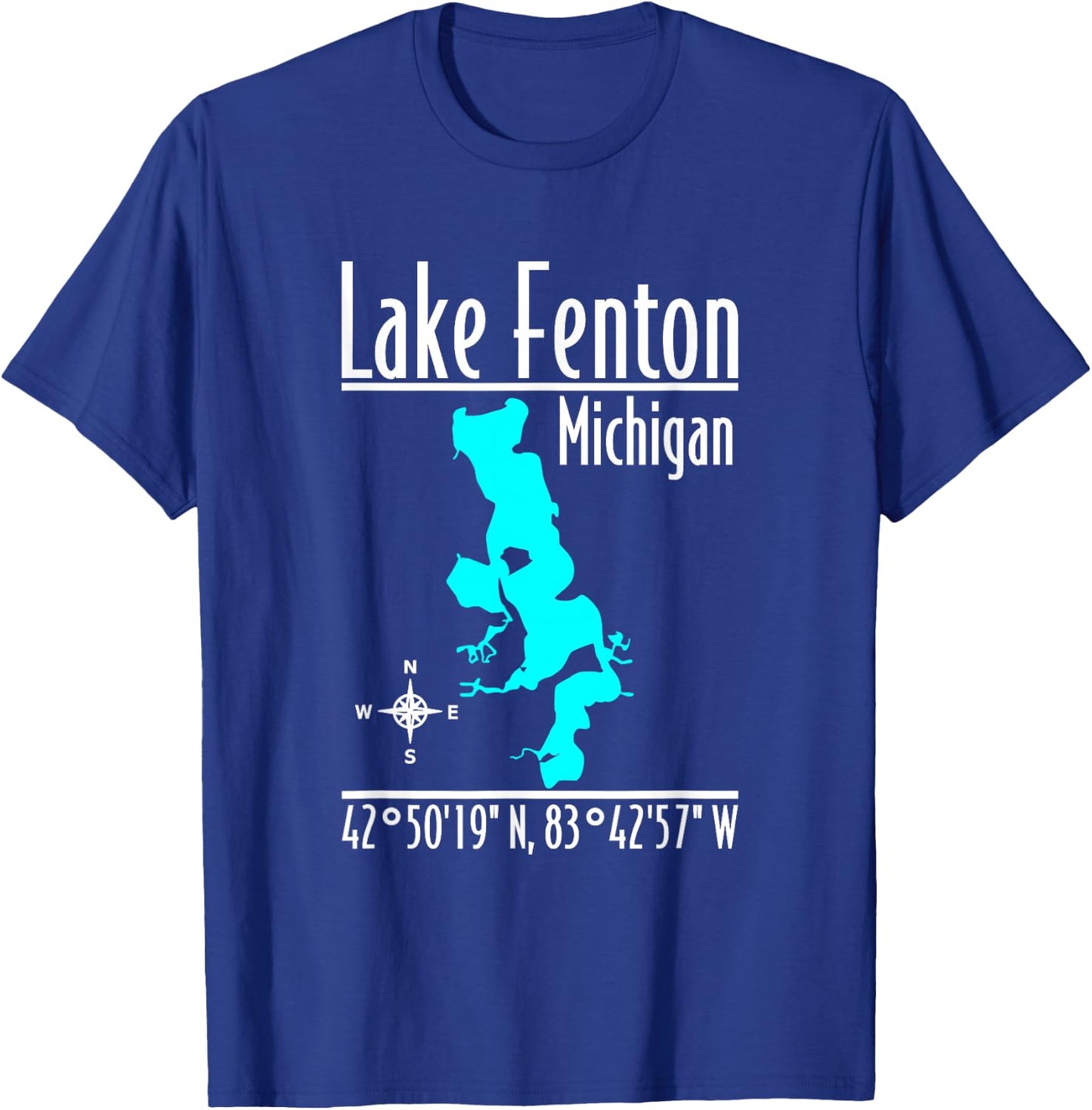 Modern Lake Fenton - Michigan T-Shirt - T-Shirt | Royal