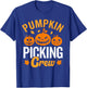 Pumpkin picking crew, family matching pumpkin patch autumn T-Shirt - T-Shirt | Royal