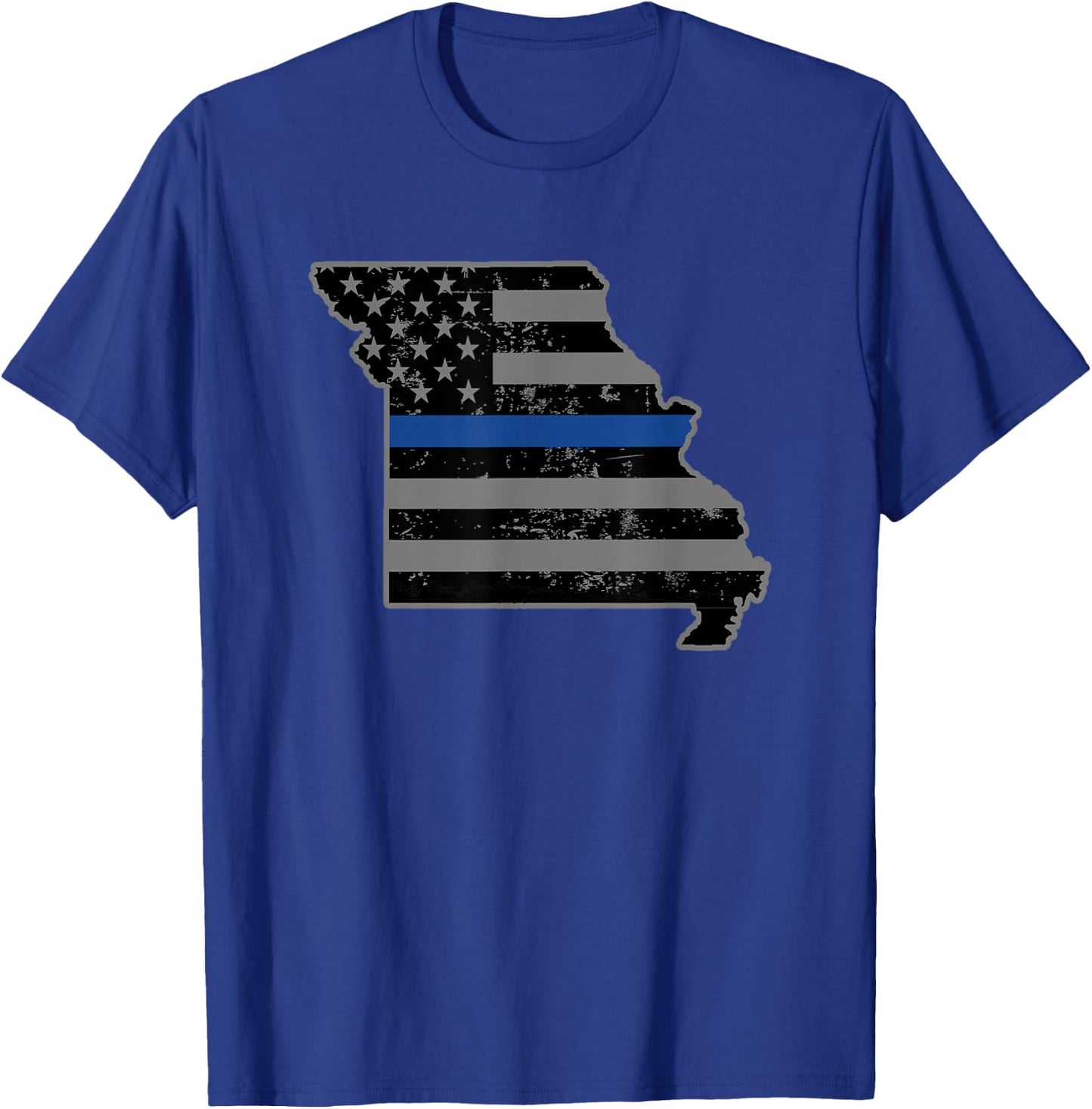 Missouri State Highway Patrol Shirt Thin Blue Line Flag Shir T-Shirt - T-Shirt | Royal