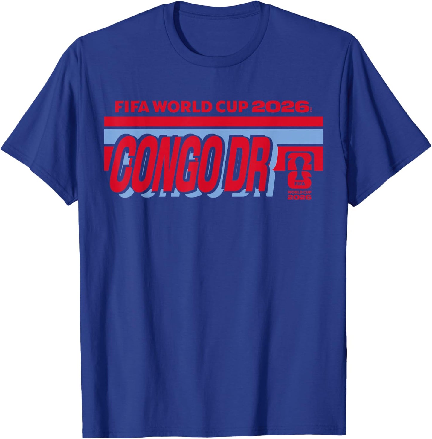FIFA World CUP26 Congo DR Stack Banner T-Shirt - T-Shirt | Royal
