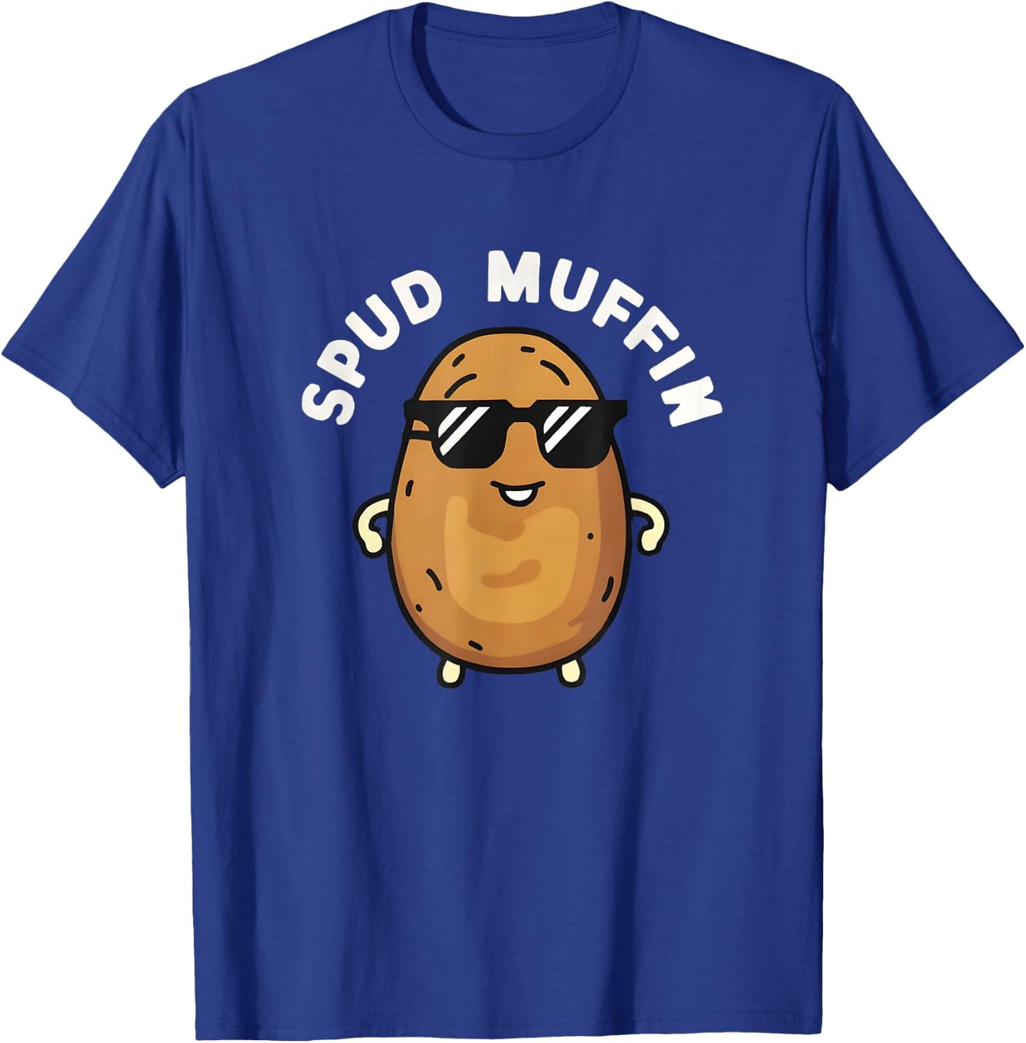 Funny Spud Muffin Potato Lover Print T-Shirt - T-Shirt | Royal