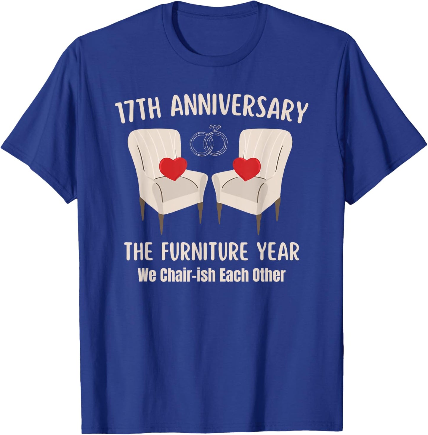17th Wedding Anniversary Furniture Anniversary Traditional T-Shirt - T-Shirt | Royal