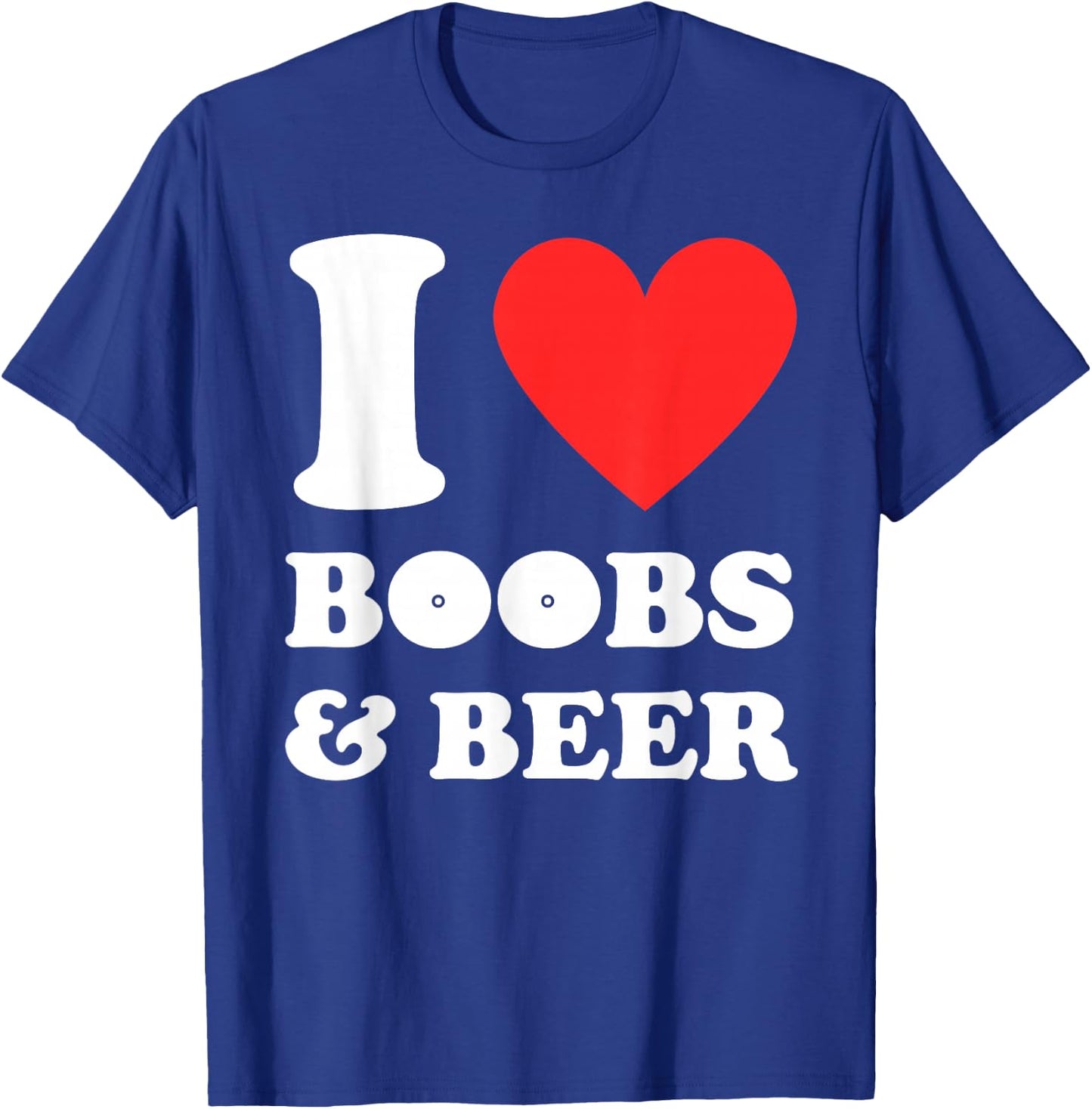 I Love Heart Boobs and Beer Trucking Trucker Driver Funny T-Shirt - T-Shirt | Royal