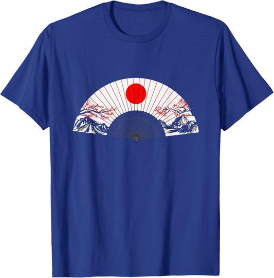 Japanese Hand Fan Bamboo Frames for Dancing Cosplay T-Shirt - T-Shirt | Royal