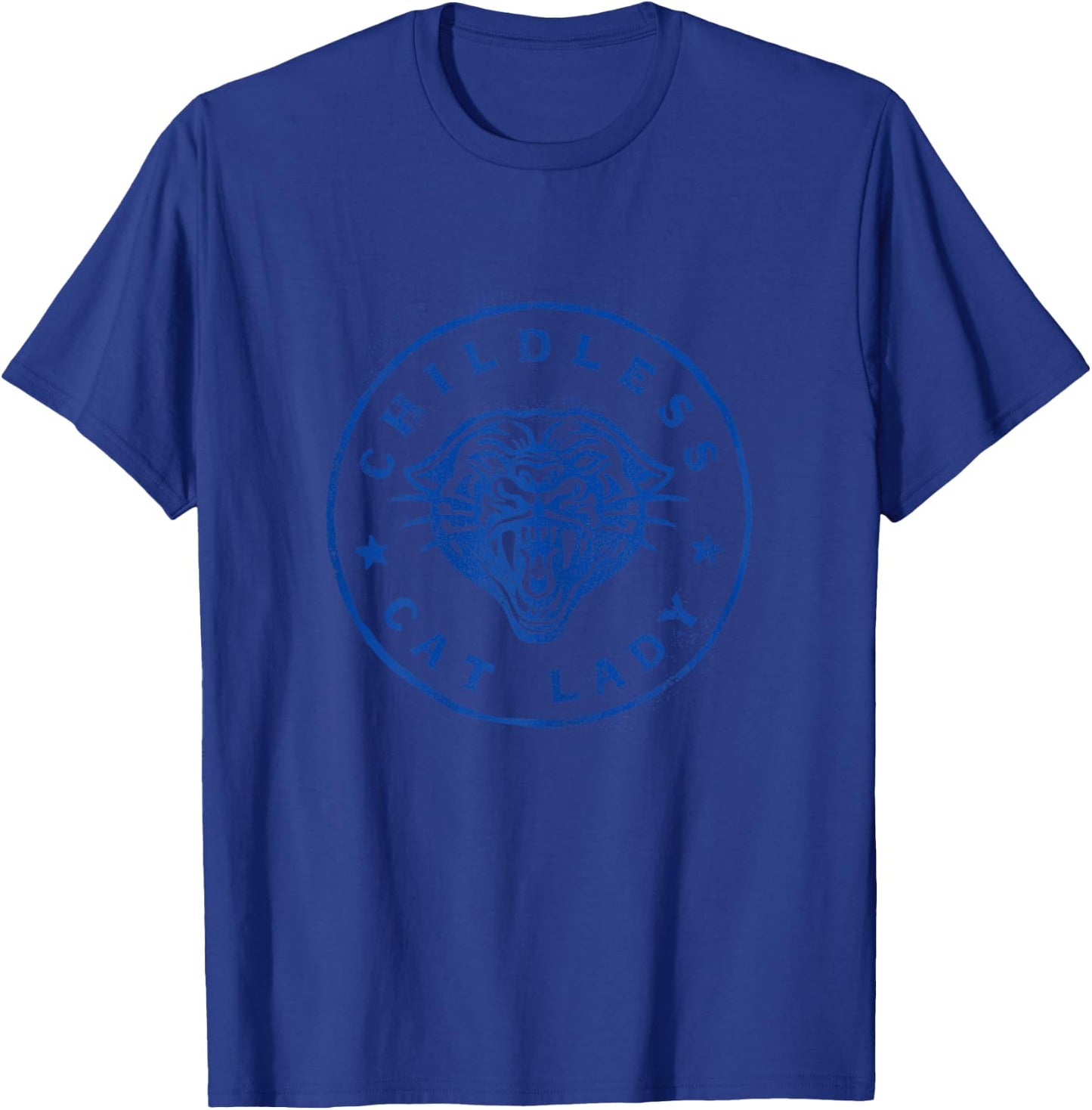 Childless Cat Lady Brave Proud Independent Apparel T-Shirt - T-Shirt | Royal