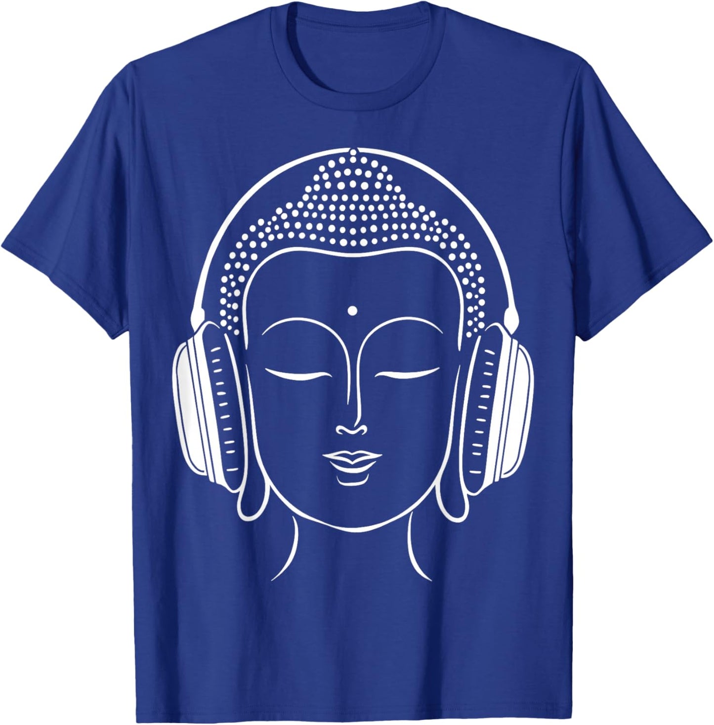 Buddha Headphones Zen Music Meditation T-Shirt - T-Shirt | Royal