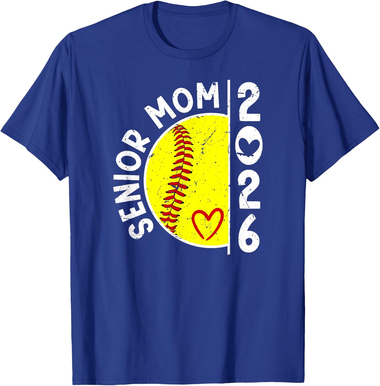 Proud Softball Senior Mom 2026 Softball Player Senior Mama T-Shirt - T-Shirt | Royal