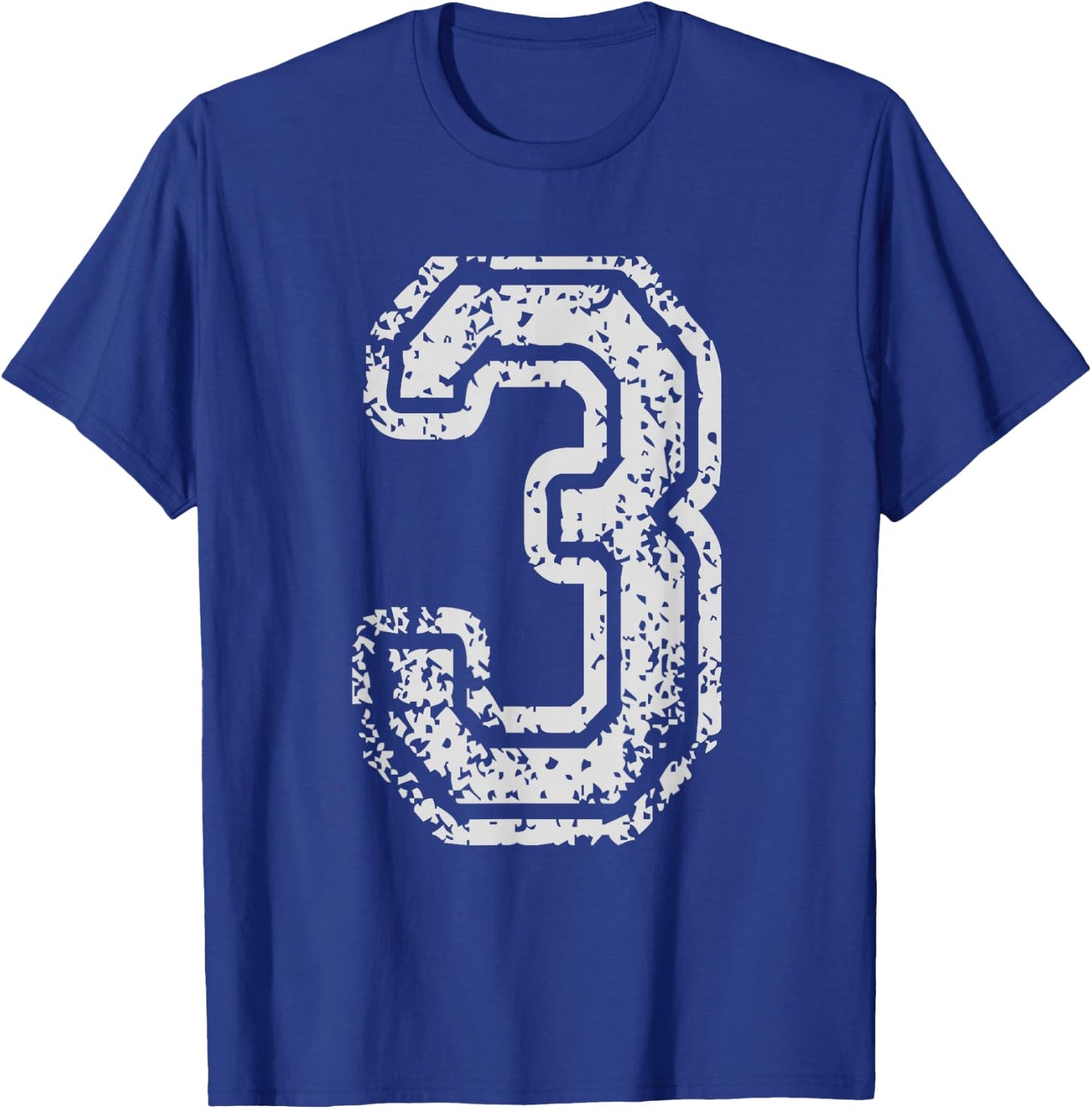 Team Jersey Uniforms Number 3 Three School Sports Birthdays T-Shirt - T-Shirt | Royal