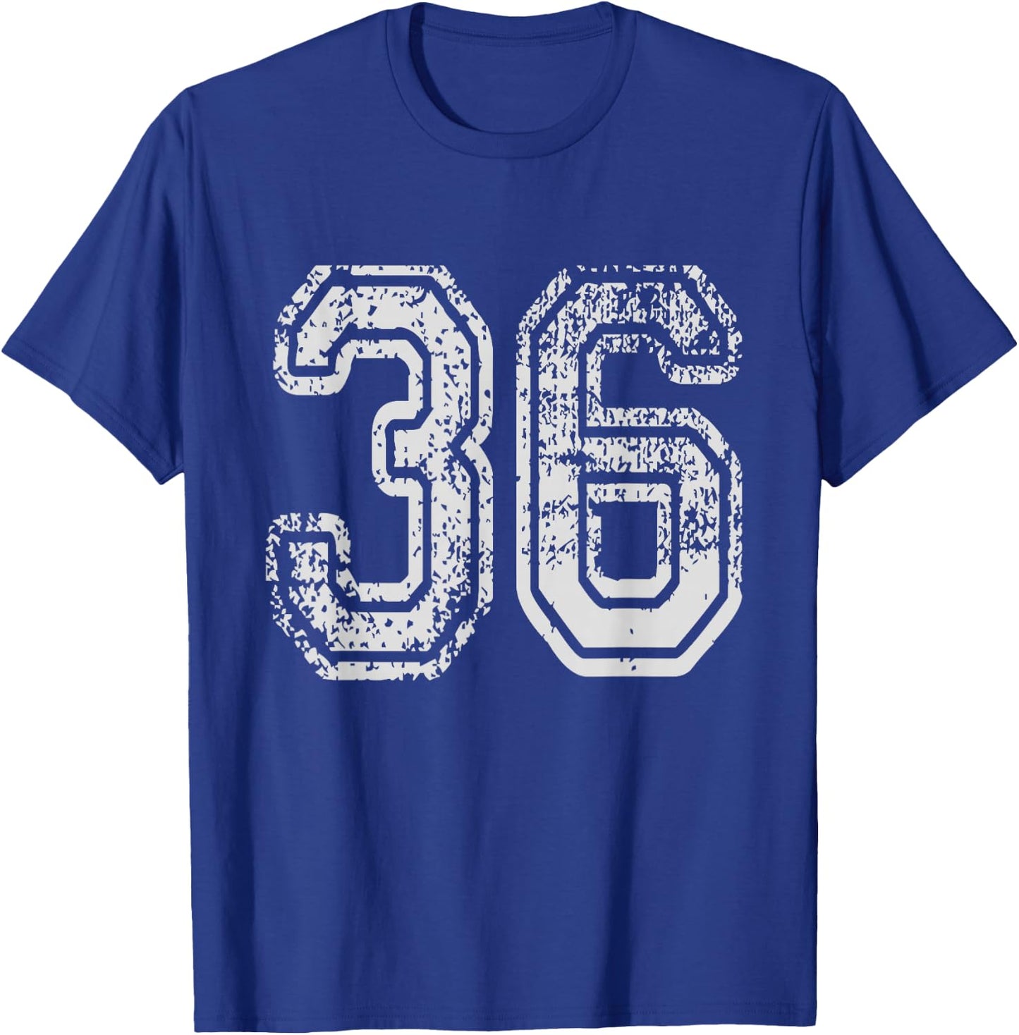 Team Jersey Uniforms Number 36 School Sports 36th Birthday T-Shirt - T-Shirt | Royal