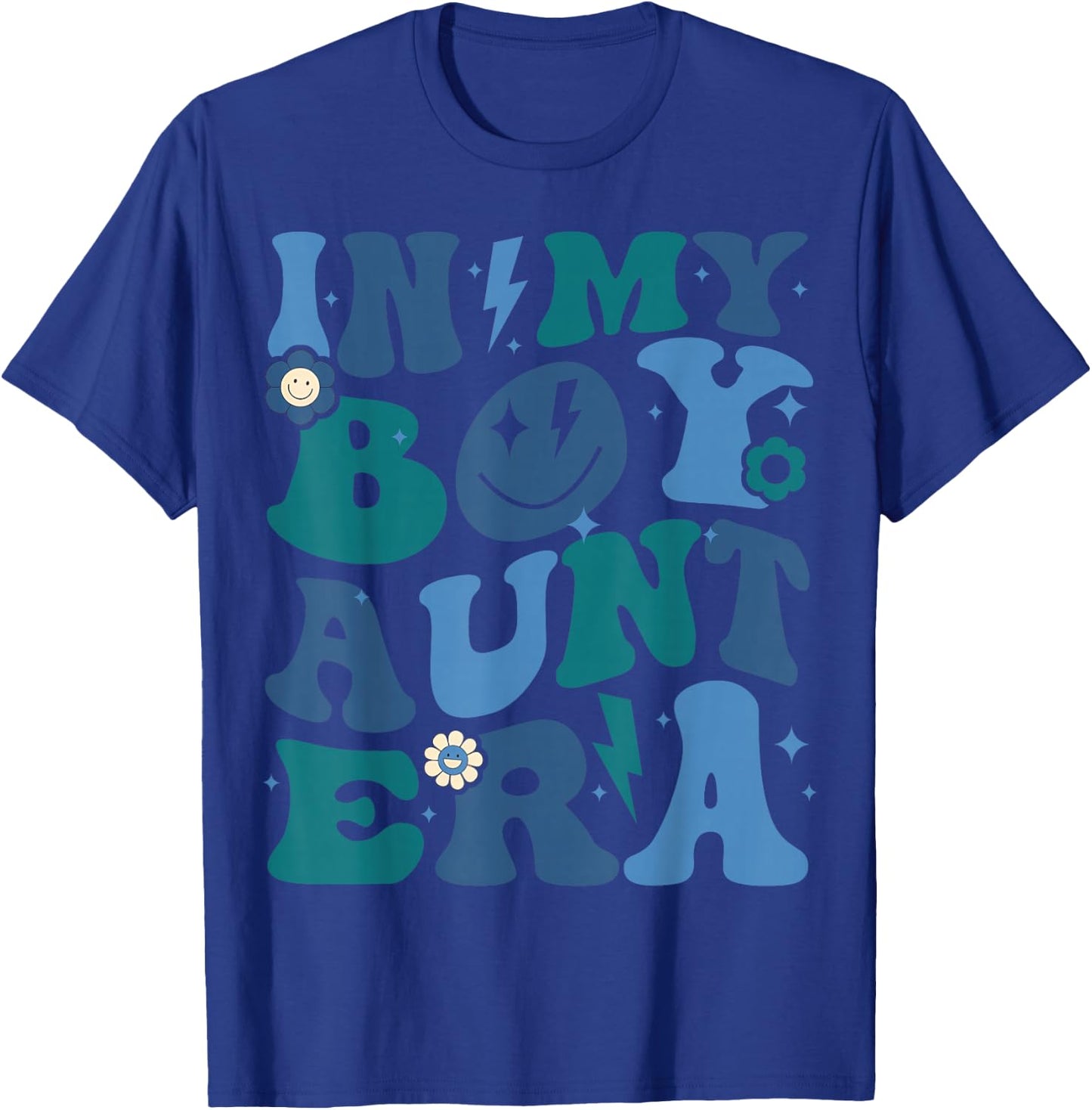 Groovy Retro In My Boy Aunt Era Cool Funny For Auntie Kids T-Shirt - T-Shirt | Royal