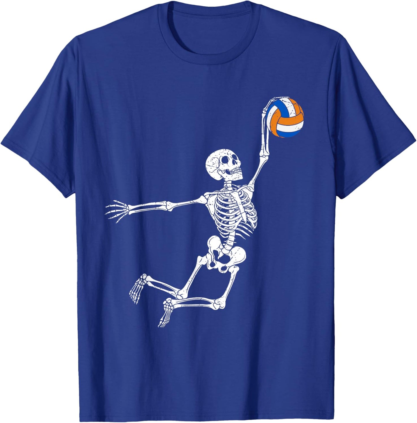 Volleyball Skeleton Halloween Player Catcher Boys Kids T-Shirt - T-Shirt | Royal