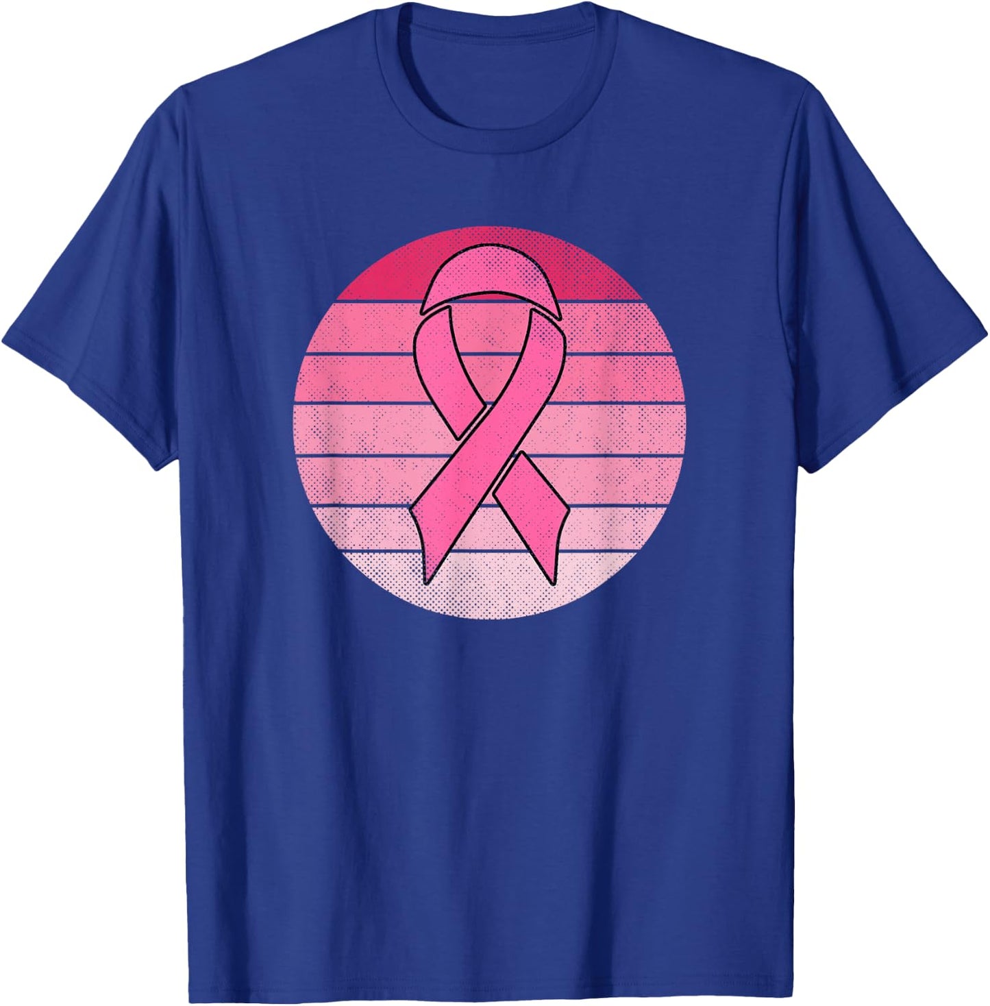Vintage Pink Ribbon Breast Cancer Awareness Costume Retro T-Shirt - T-Shirt | Royal