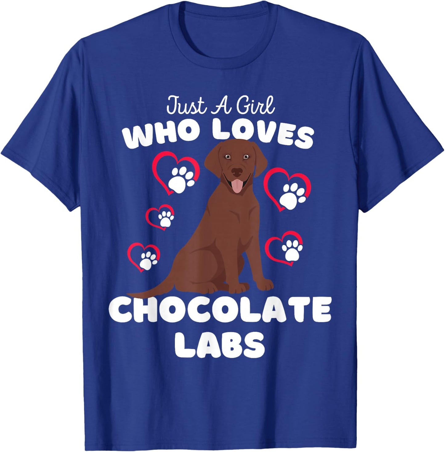 Just A Girl Who Loves Chocolate Labs - Cute Lab Kids T-Shirt - T-Shirt | Royal