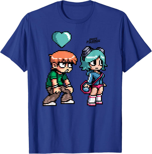 Scott Pilgrim Vs. The World Scott Hearts Ramona T-Shirt - T-Shirt | Royal