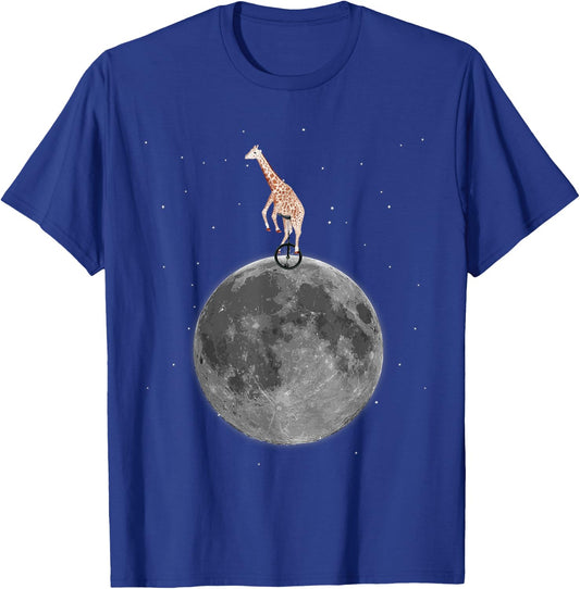 Ridiculous Quirky Giraffe on Unicycle - / B T-Shirt - T-Shirt | Royal