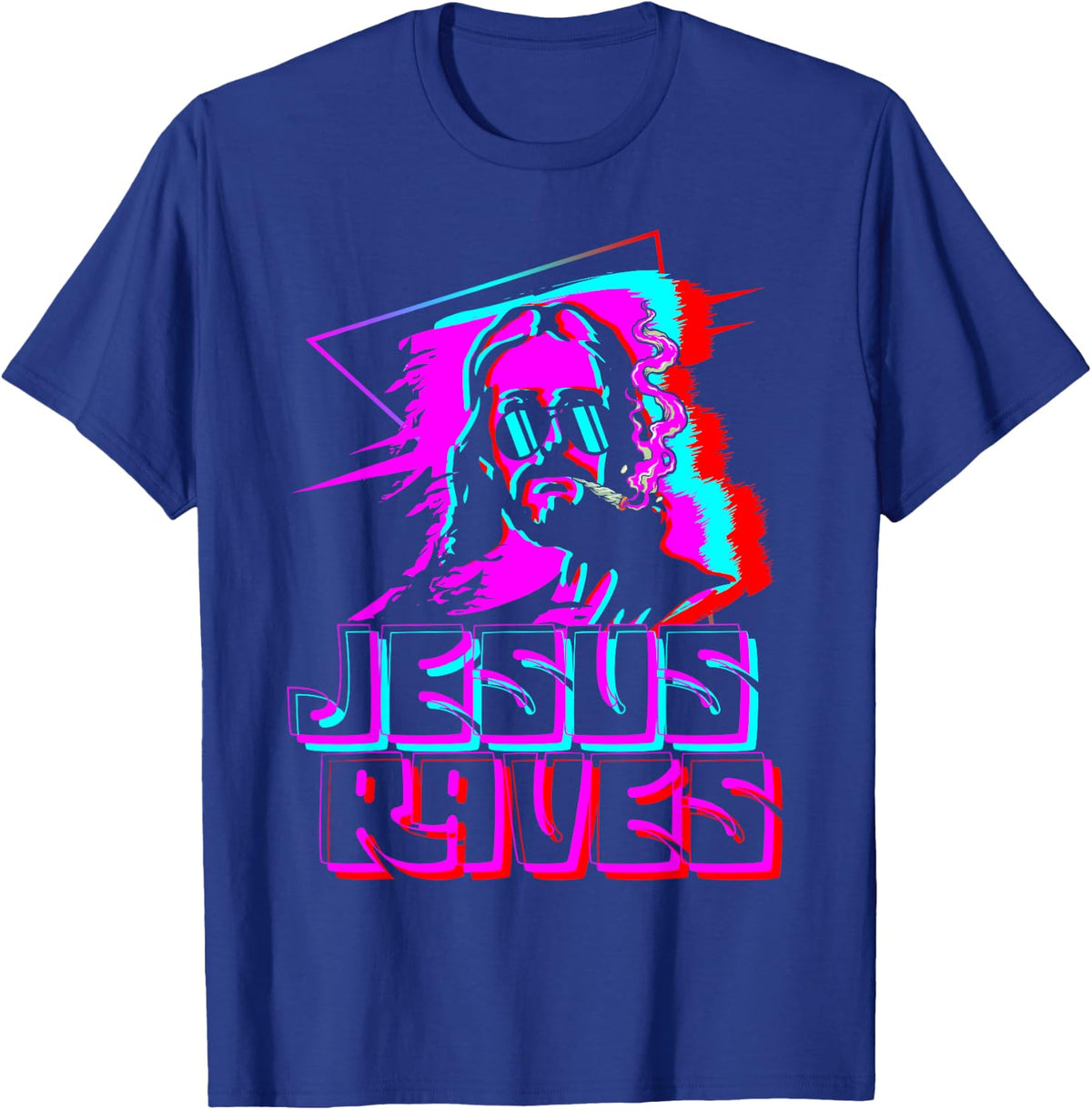 Jesus Raves House Music Techno Music Rave Party T-Shirt - T-Shirt | Royal