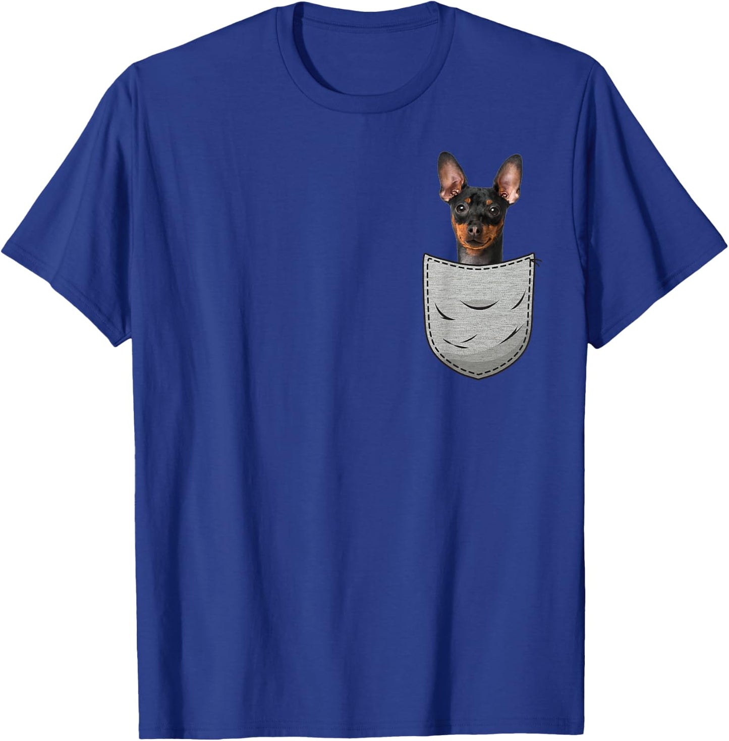 Miniature Pinscher Chest Pocket Minpin T-Shirt - T-Shirt | Royal