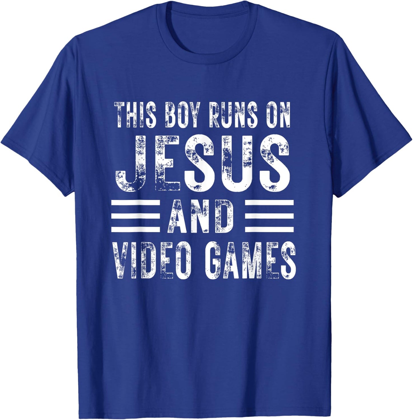 This Boy Runs On Jesus And Video Games Christian Christ kids T-Shirt - T-Shirt | Royal