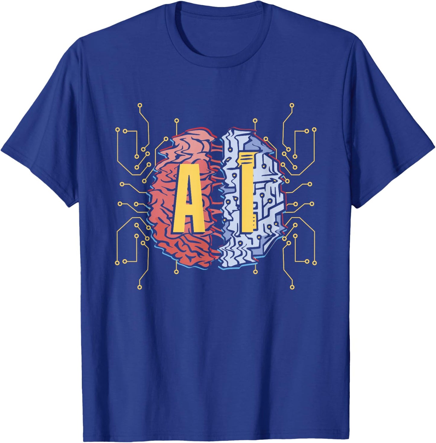 AI Brain | Computer Science | Artificial Intelligence T-Shirt - T-Shirt | Royal
