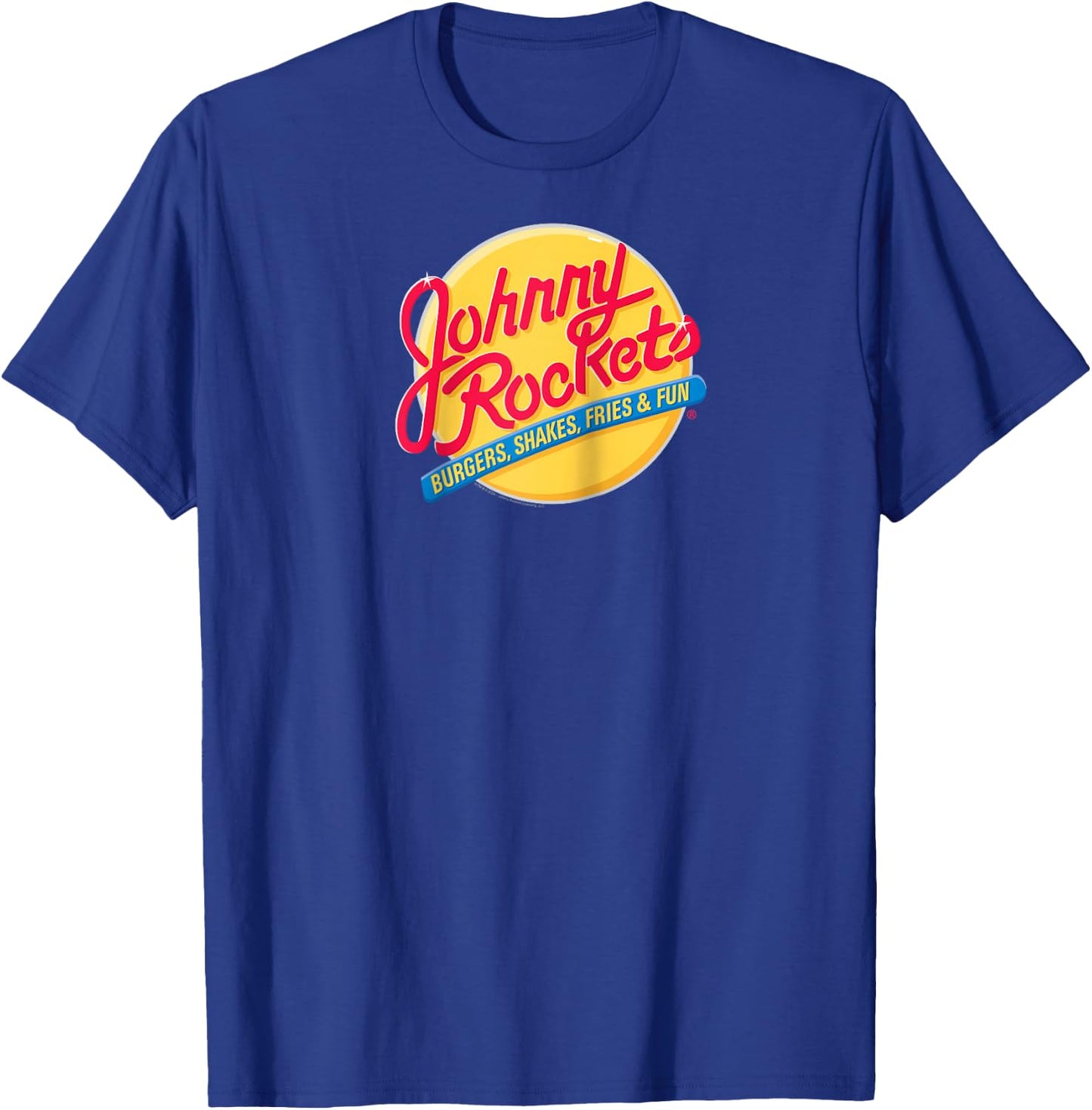 Johnny Rockets Vintage Logo Fast Food Raglan Baseball T-Shirt - T-Shirt | Royal