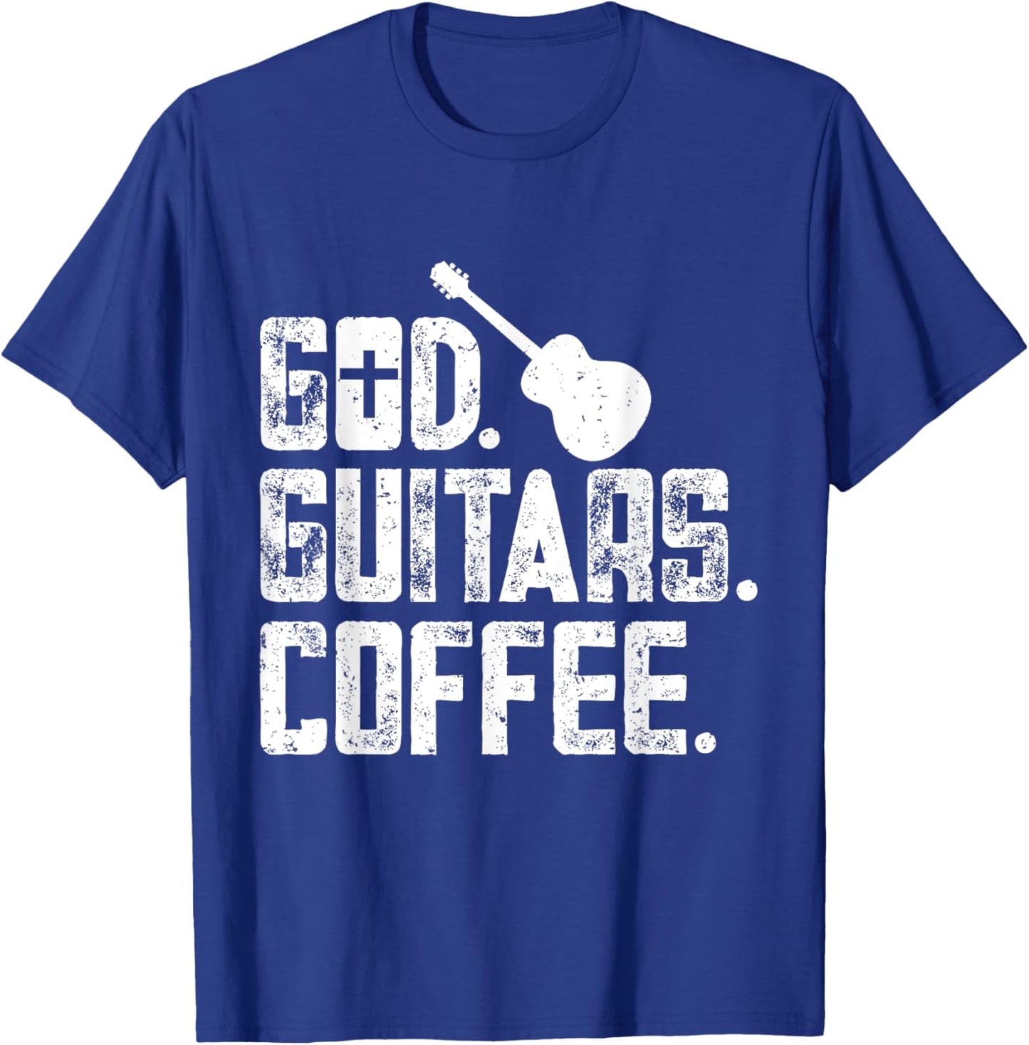 God Guitar Coffee Christian Guitar Player Guitarist Jesus T-Shirt - T-Shirt | Royal