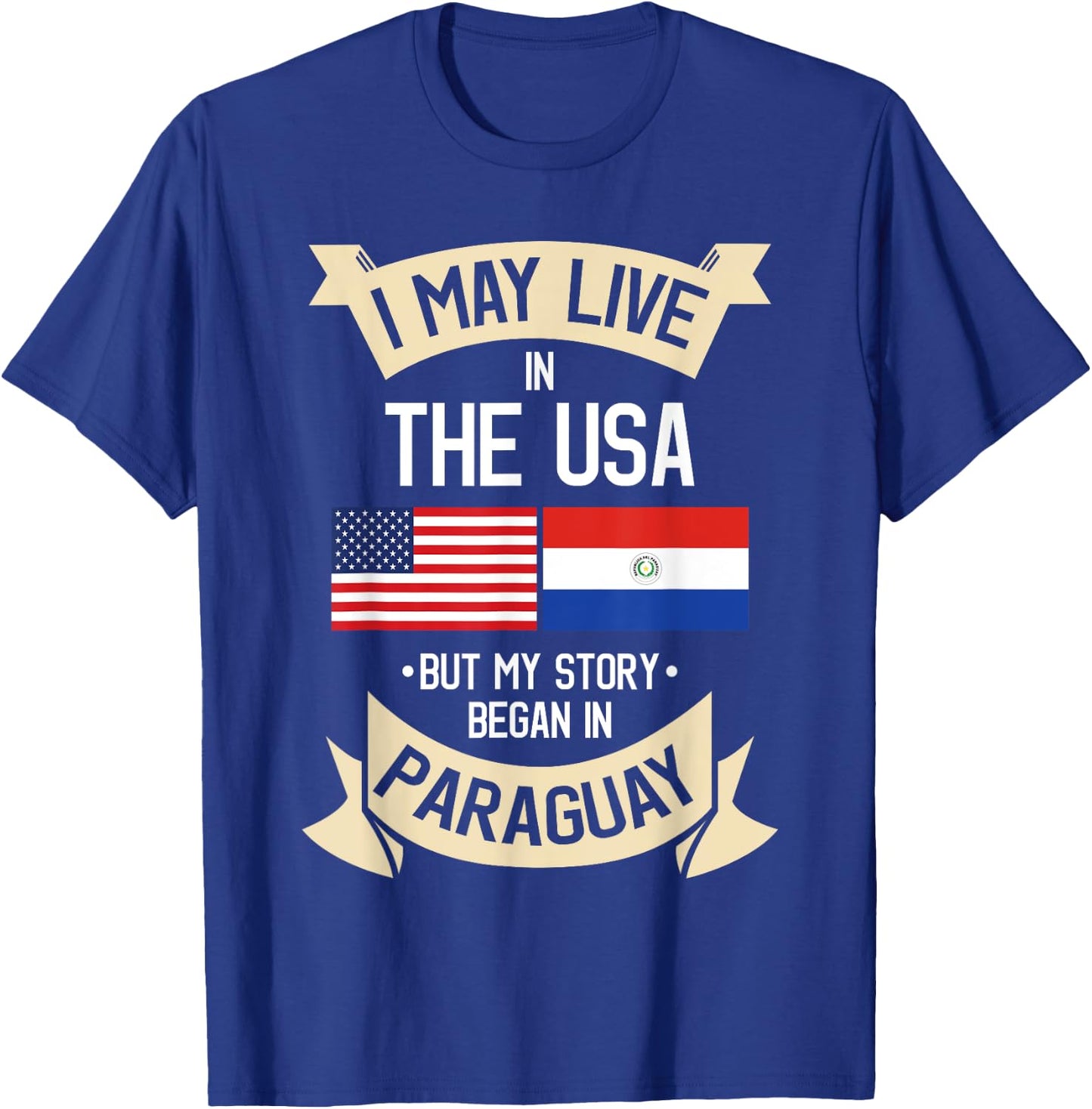Paraguay American Flag USA Paraguayan Roots Gifts Girls Kids Men T-Shirt - T-Shirt | Royal